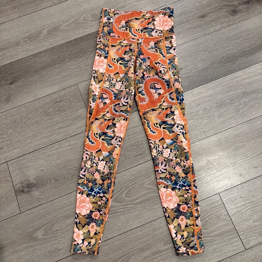 BlackMilk Orange Pattern Leggings Size XS